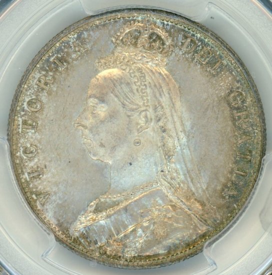 ヴィクトリア女王ジュビリーヘッド・クラウン銀貨／1889年／イギリス／v201 旧貨幣/金貨/銀貨/記念硬貨 スペシャルオファ