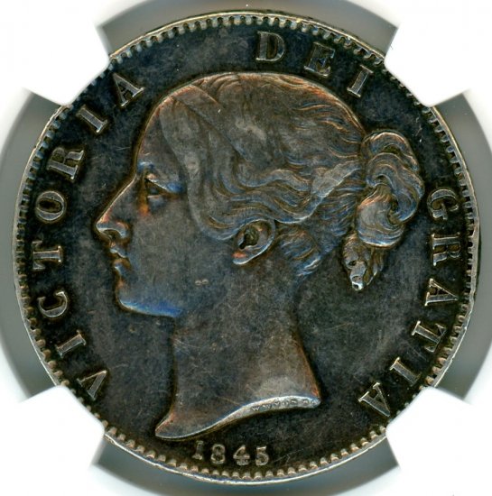 イギリスクラウン銀貨 ヴィクトリア・ヤング 1845年 XF40/美品 送料込 ...