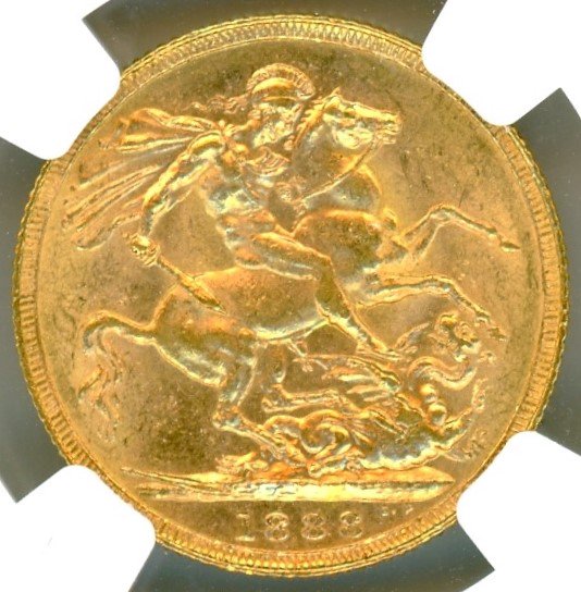 イギリスソブリン金貨 ヴィクトリアジュビリー 1888年 MS61/未使用 