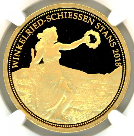 2018 射撃祭 スイス シュタンス 50フラン銀貨 最高鑑定 貨幣 硬貨 古銭