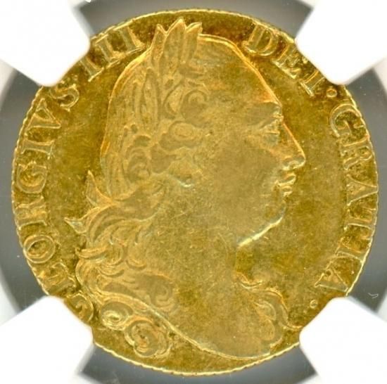 イギリスギニー金貨 ジョージ3世 1777年 XF40/美品＋ 送料込