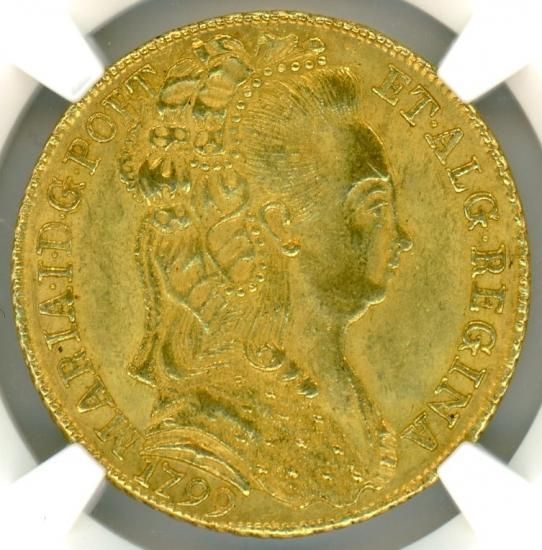 ポルトガル4エスクード金貨 マリア1世 1799年 AU58/極美品+ ポルトガル4エスクード金貨 マリア1世 1799年 AU58/極美品+