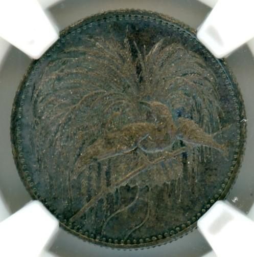 極楽鳥 ドイツ領ニューギニア1/2マルク銀貨 1894年A MS65/完全未使用