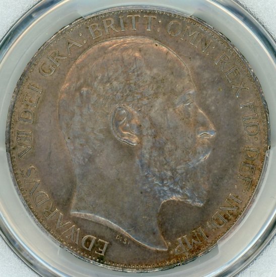 イギリスクラウン銀貨 エドワード7世 1902年 MS63/未使用 送料込