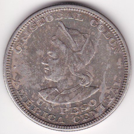 PCGS AU DETAILS』エルサルバドル1ペソ銀貨(1908年)中央アメリカ - 旧