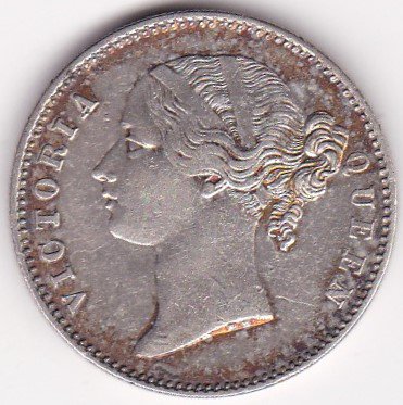 英領インド ルピー銀貨 小型 ヴィクトリア女王 1840年 極美品－ 送料込