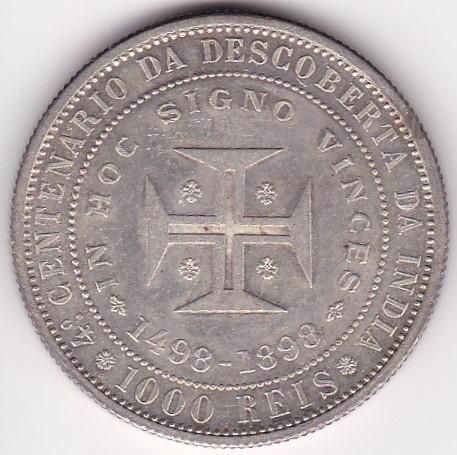 ポルトガル1000レイス銀貨 インド発見400年 1898年 未使用