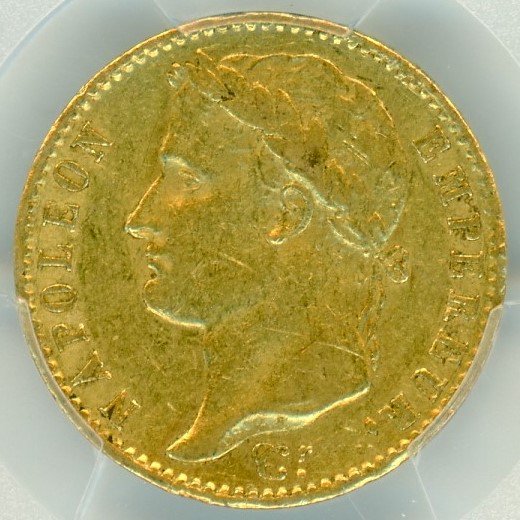 ナポレオン百日天下 フランス20フラン金貨 1815年A AU55/極美品 送料込