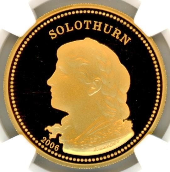 スイス射撃祭500フラン金貨(2004年)   純金 スイス フリブール 現代射撃祭 2004年 500フラン 金貨 NGC