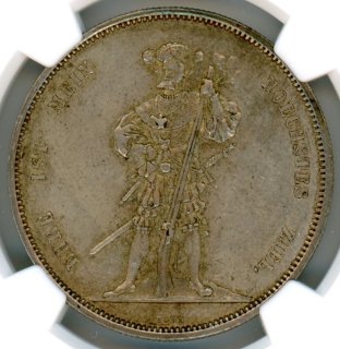 1863年 スイス射撃祭 5フラン銀貨（ヌーシャテル）NGC MS61takaコイン