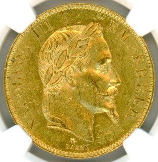 フランス 100フラン 金貨 1869年-A ナポレオン3世 MS61