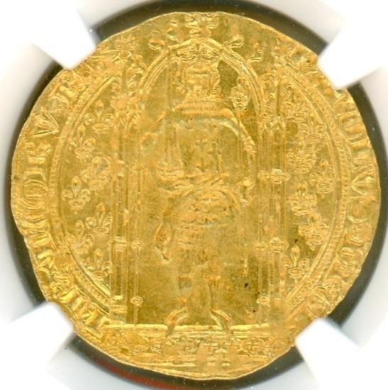 フランスピエド金貨 シャルル5世 1364~1380年 MS63/未使用 送料 フランスピエド金貨 シャルル5世 1364~1380年 MS63/未使用 送料
