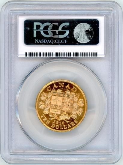 カナダ10ドル金貨 ジョージ5世 1914年 PCGS/MS63 未使用 送料込