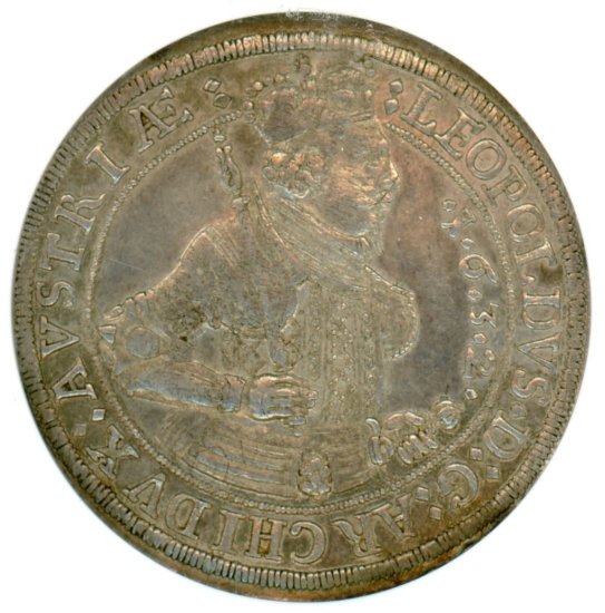 神聖ローマ帝国 オーストリアターレル銀貨 ハル レオポルド5世