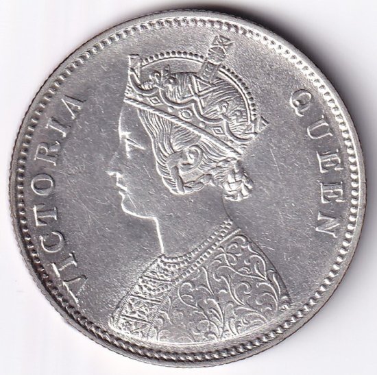 英領インド ルピー銀貨 ヴィクトリア女王 1862年 極美品 送料込 