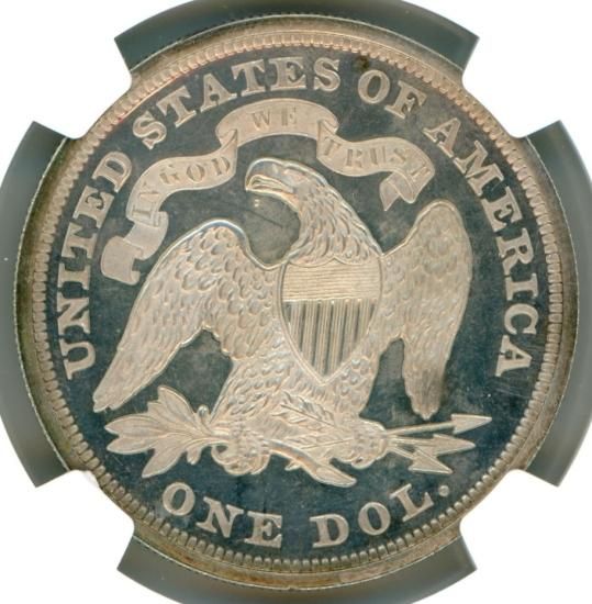 アメリカ1ドル銀貨 女神座像 1866年 PF64UCAM/プルーフウルトラ アメリカ1ドル銀貨 女神座像 1866年 PF64UCAM/プルーフウルトラ