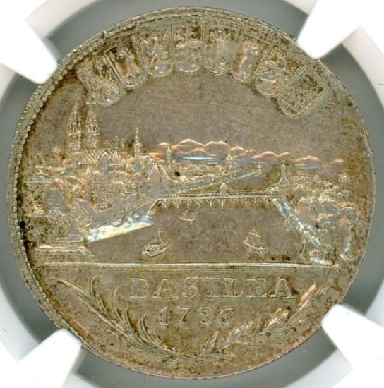 スイス都市景観1/2ターレル銀貨 バーゼル 1786年 AU55/極美品 スイス都市景観1/2ターレル銀貨 バーゼル 1786年 AU55/極美品