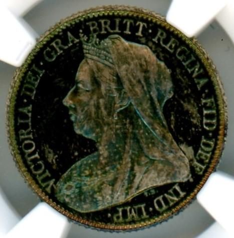 イギリス6ペンス銀貨 ヴィクトリア・オールド 1893年 PF65