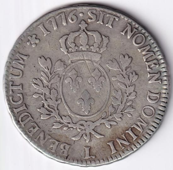 仏；ルイ16世、エキュ、大型銀貨、1778年、牛、Rare