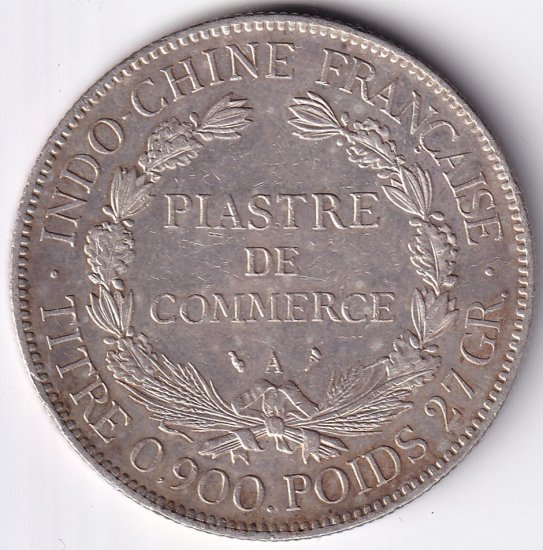 フランス領インドシナ1ピアストル銀貨 女神座像 1913年 極美品 送料込 