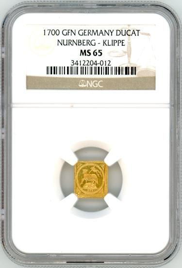 ドイツラム1/4ダカット金貨 ニュルンベルク クリッペタイプ(四角 ドイツラム1/4ダカット金貨 ニュルンベルク クリッペタイプ(四角