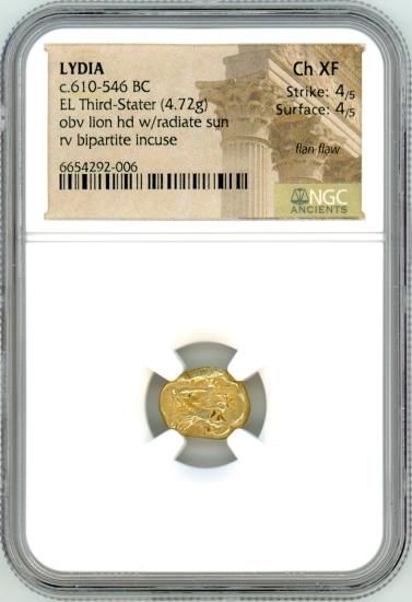 世界最古の金貨・古代リディア王国 1/3ステーター金貨 ライオン 世界最古の金貨・古代リディア王国 1/3ステーター金貨 ライオン