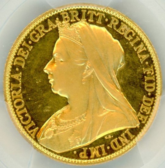 イギリス2ポンド金貨 ヴィクトリア・オールド 1893年 PR・UNC-D/プルーフ・極美品＋ 送料込 - ワタナベコイン ネットショップ