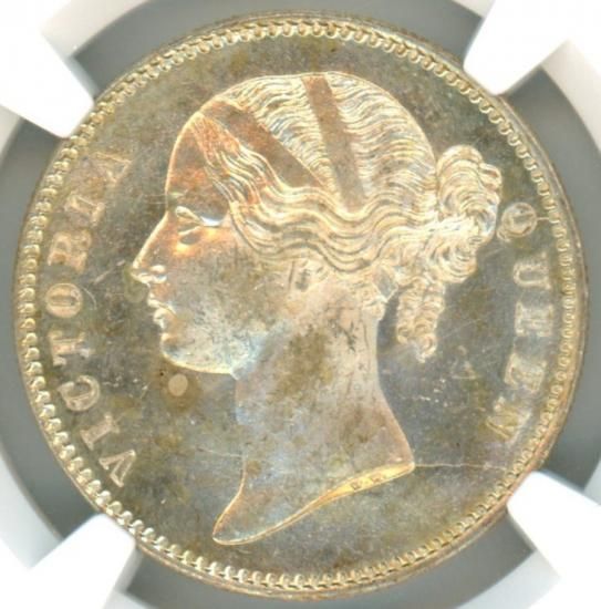 英領インド ルピー銀貨 小型 ヴィクトリア女王 1840年 MS63/未 英領インド ルピー銀貨 小型 ヴィクトリア女王 1840年 MS63/未