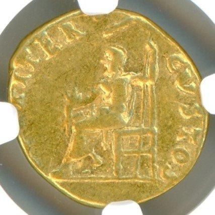 古代ローマ アウレウス金貨 ネロ AD54~68年 ChF/並品＋ 送料込