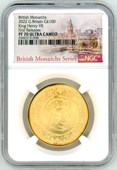 イギリス100ポンド金貨 ヘンリー7世 英国君主コレクション1 2022