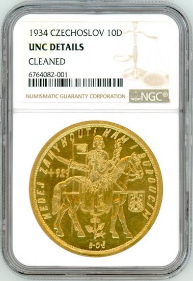 チェコスロバキア10ダカット金貨 馬上のヴァーツラフ1世 1934年 チェコスロバキア10ダカット金貨 馬上のヴァーツラフ1世 1934年