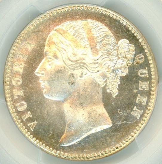 英領インド ルピー銀貨 小型 ヴィクトリア女王 1840年 MS64/未 英領インド ルピー銀貨 小型 ヴィクトリア女王 1840年 MS64/未