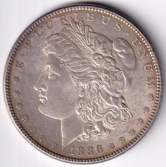 アメリカモルガンダラー 1ドル銀貨 1886年銘 銀貨保証 極美品