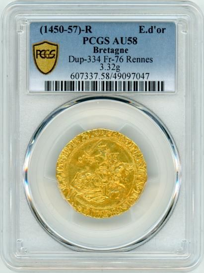 フランスエキュドール金貨 ブルターニュ公国レンヌ キャバリエ