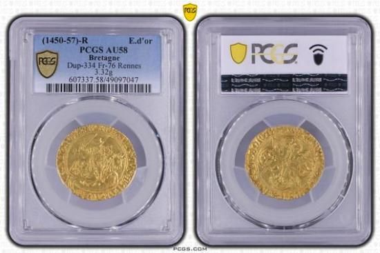 フランス　エキュドール金貨 楽天市場】NGC鑑定 MS63 フランス シャルル6世 エキュ金貨 1380