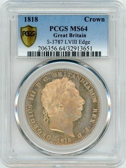 よ*こ様 1819年英国 ジョージ3世 クラウン銀貨 イギリス Great Britain ジョージ3世 クラウン銀貨 1819年LIX