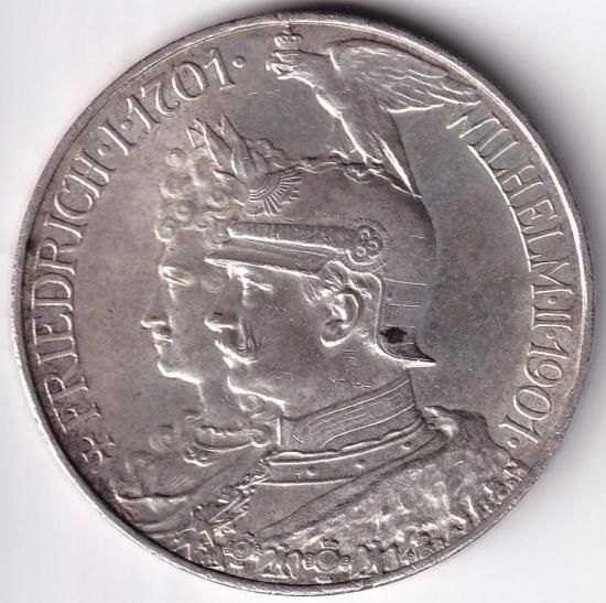 ドイツ帝国　プロイセン　王国200周年記念　5マルク銀貨　1901 ドイツ帝国 プロイセン 王国200周年記念 5マルク銀貨 1901