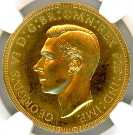 イギリス5ポンド金貨 ジョージ6世 1937年 PF62/プルーフ・未使用