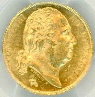 【希少♪】 フランス ルイ18世 20フラン 金貨 1824年 動画あり】 アンティークコイン フランス金貨 ルイ18世 1819-Q