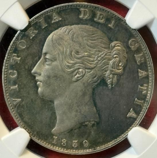 イギリスハーフクラウン銀貨 ヴィクトリアヤング 1839年 PF63/プルーフ
