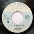 MIDNIGHT - IT'S NEVER TO LATE[unison/canada]'xx/2trks.7 Inch stamp label (vg++) 