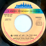 <img class='new_mark_img1' src='https://img.shop-pro.jp/img/new/icons1.gif' style='border:none;display:inline;margin:0px;padding:0px;width:auto;' />ROYALE FIVE PLUS ONE - LOOK AT ME I'M THE ONE[evolution/us]'72/2trks. 7 Inch *promo(vg++)