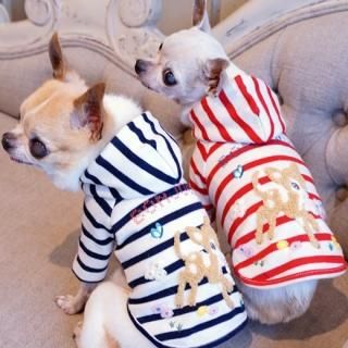 bluebleubleue (1サイズ)　Pコート 赤　犬服 br-705_model01.jpg