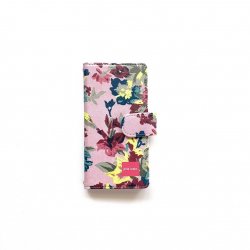 北欧デザインiPhone各種手帳型ケース pink flower