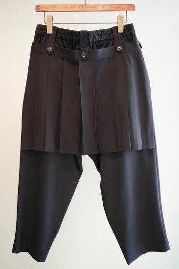 YOHJI YAMAMOTO 後ろプリーツ細パンツ(HW-P21-100)