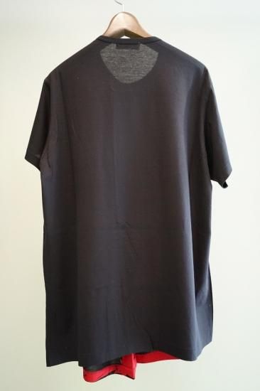 YOHJI YAMAMOTO 丸半裾揺文プリントTシャツ ”着る服ないの”(HW-T28-273)