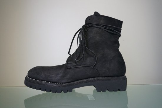 GUIDI CORDOVAN CONT LINED LACED UP BOOT SOLE RUBBER(795V)