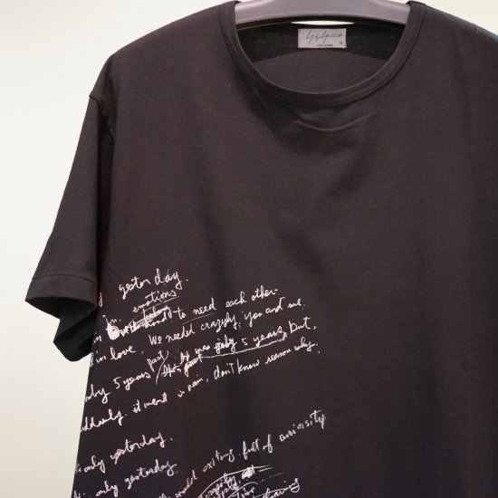 YOHJI YAMAMOTO 英字プリントTシャツ(HH-T36-085) 黒 サイズ3-