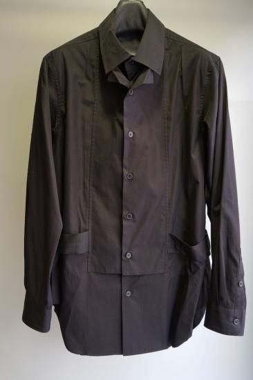 激安特価 YOHJI YAMAMOTO ブロード腰ベルト付きシャツ(HC-B17-004) トップス