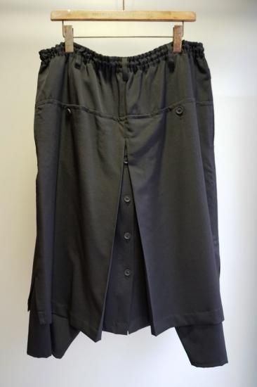 YOHJI YAMAMOTO シワギャバ 定番ラップパンツ(HN-P07-100) YOHJI YAMAMOTO シワギャバ 定番ラップパンツ(HN-P07-100)